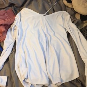 Long sleeve baby blue tee shirt